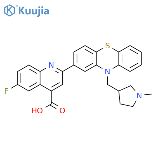 4-Quinolinecarboxylic acid,6-fluoro-2-[10-[(1-methyl-3-pyrrolidinyl)methyl]-10H-phenothiazin-2-yl]- structure