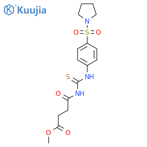 methyl 4-oxo-4-({4-(pyrrolidine-1-sulfonyl)phenylcarbamothioyl}amino)butanoate structure
