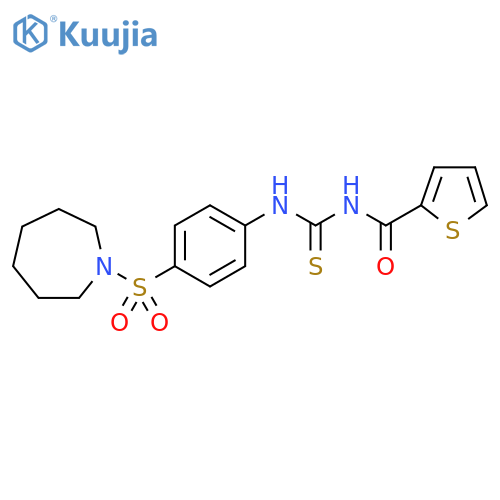 1-4-(azepane-1-sulfonyl)phenyl-3-(thiophene-2-carbonyl)thiourea structure