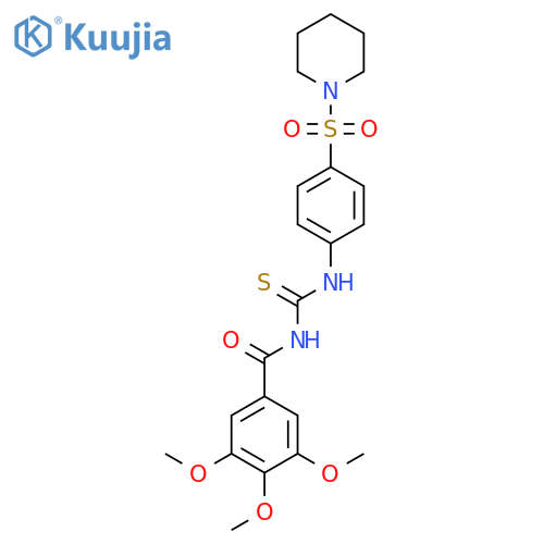 1-4-(piperidine-1-sulfonyl)phenyl-3-(3,4,5-trimethoxybenzoyl)thiourea structure