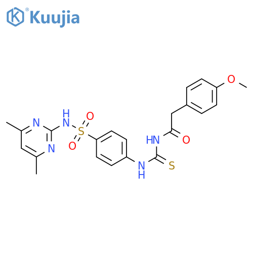 3-{4-(4,6-dimethylpyrimidin-2-yl)sulfamoylphenyl}-1-2-(4-methoxyphenyl)acetylthiourea structure