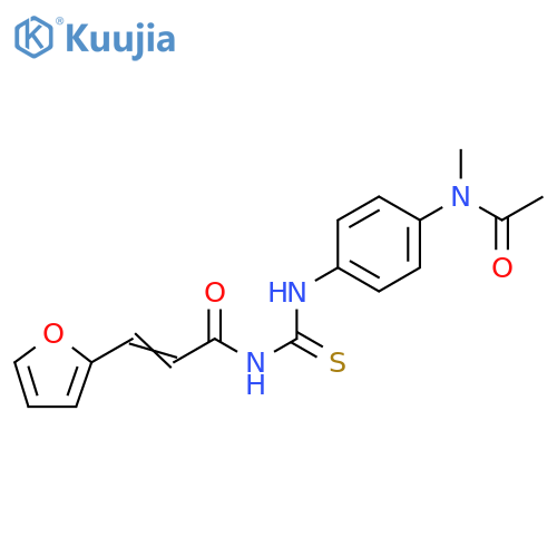 N-4-({(2E)-3-(furan-2-yl)prop-2-enamidomethanethioyl}amino)phenyl-N-methylacetamide structure