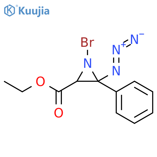 2-Aziridinecarboxylic acid, 3-azido-1-bromo-3-phenyl-, ethyl ester structure