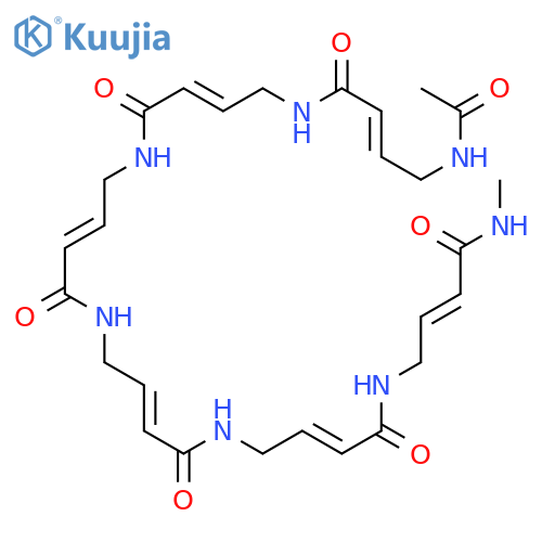 3,8,13,18,23,28-HEXAAZADOTRIACONTA-5,10,15,20,25,30-HEXAEN-32-AMIDE, N-METHYL-2,7,12,17,22,27-HEXAOXO-, (5E,10E,15E,20E,25E,30E)- structure