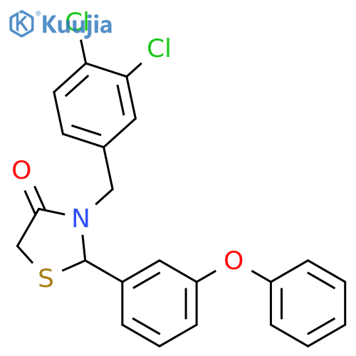 4-Thiazolidinone, 3-[(3,4-dichlorophenyl)methyl]-2-(3-phenoxyphenyl)- structure