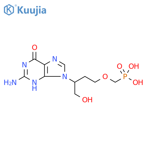 Phosphonic acid,[[3-(2-amino-1,6-dihydro-6-oxo-9H-purin-9-yl)-4-hydroxybutoxy]methyl]- structure