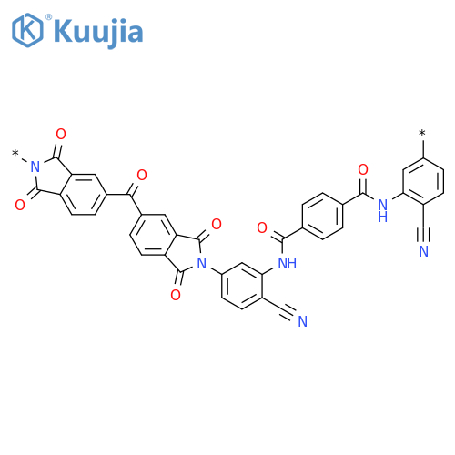 POLY[(1,3-DIHYDRO-1,3-DIOXO-2H-ISOINDOLE-2,5-DIYL)CARBONYL(1,3-DIHYDRO-1,3-DIOXO-2H-ISOINDOLE-5,2-DIYL)(4-CYANO-1,3-PHENYLENE)IMINOCARBONYL-1,4-PHENYLENECARBONYLIMINO(6-CYANO-1,3-PHENYLENE)] structure