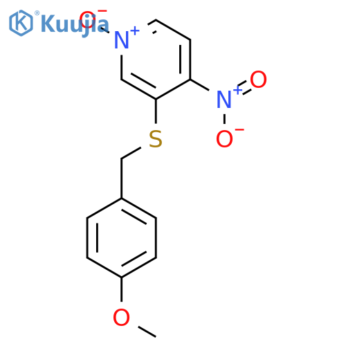 Pyridine, 3-[[(4-methoxyphenyl)methyl]thio]-4-nitro-, 1-oxide structure