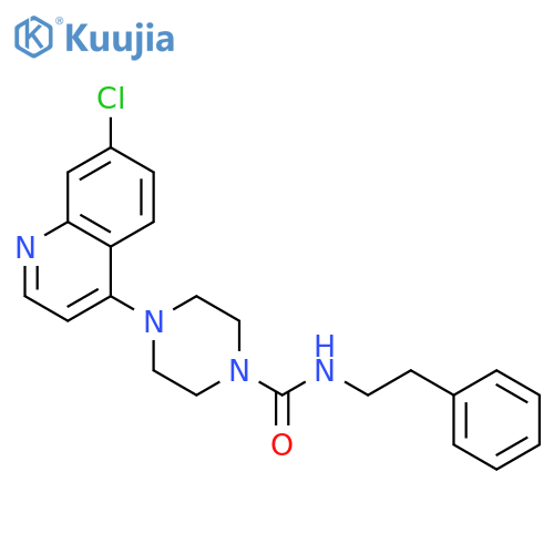 1-PIPERAZINECARBOXAMIDE, 4-(7-CHLORO-4-QUINOLINYL)-N-(2-PHENYLETHYL)- structure