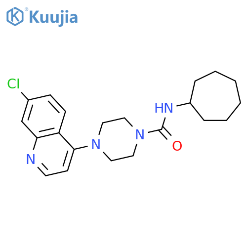 1-Piperazinecarboxamide, 4-(7-chloro-4-quinolinyl)-N-cycloheptyl- structure