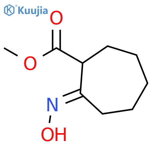 Cycloheptanecarboxylic acid, 2-(hydroxyimino)-, methyl ester structure
