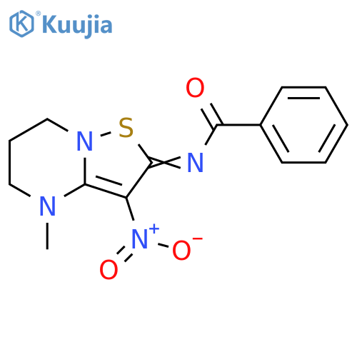 Benzamide,N-(4,5,6,7-tetrahydro-4-methyl-3-nitro-2H-isothiazolo[2,3-a]pyrimidin-2-ylidene)- structure