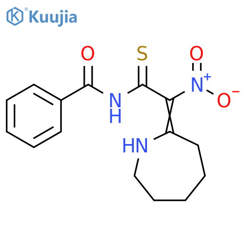 Benzamide,N-[2-(hexahydro-2H-azepin-2-ylidene)-2-nitro-1-thioxoethyl]- structure