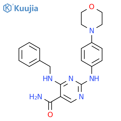 5-Pyrimidinecarboxamide,2-[[4-(4-morpholinyl)phenyl]amino]-4-[(phenylmethyl)amino]- structure