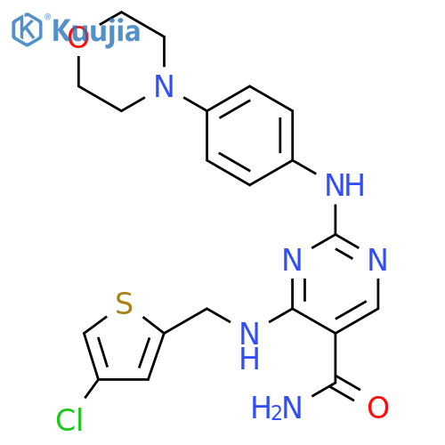 5-Pyrimidinecarboxamide,4-[[(4-chloro-2-thienyl)methyl]amino]-2-[[4-(4-morpholinyl)phenyl]amino]- structure