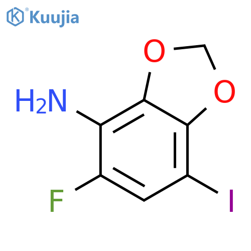 1,3-Benzodioxol-4-amine, 5-fluoro-7-iodo- structure
