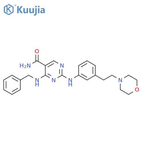 5-Pyrimidinecarboxamide,2-[[3-[2-(4-morpholinyl)ethyl]phenyl]amino]-4-[(phenylmethyl)amino]- structure