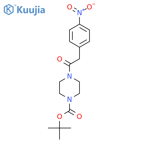 1-Piperazinecarboxylic acid, 4-[(4-nitrophenyl)acetyl]-, 1,1-dimethylethylester structure