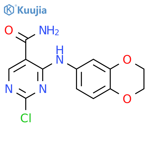 5-Pyrimidinecarboxamide,2-chloro-4-[(2,3-dihydro-1,4-benzodioxin-6-yl)amino]- structure