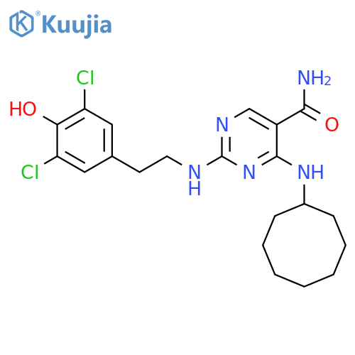 5-Pyrimidinecarboxamide,4-(cyclooctylamino)-2-[[2-(3,5-dichloro-4-hydroxyphenyl)ethyl]amino]- structure