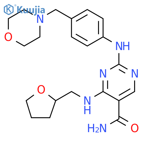 5-Pyrimidinecarboxamide,2-[[4-(4-morpholinylmethyl)phenyl]amino]-4-[[(tetrahydro-2-furanyl)methyl]amino]- structure