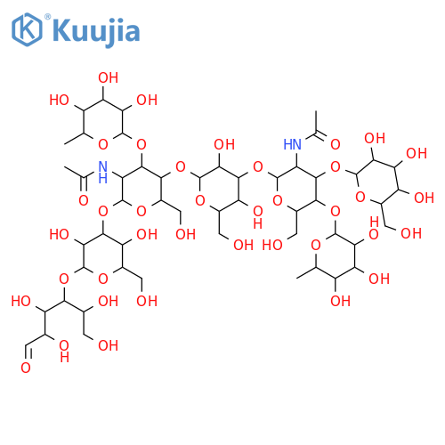 D-Glucose, O-6-deoxy-a-L-galactopyranosyl-(1&reg;4)-O-[b-D-galactopyranosyl-(1&reg;3)]-O-2-(acetylamino)-2-deoxy-b-D-glucopyranosyl-(1&reg;3)-O-b-D-galactopyranosyl-(1&reg;4)-O-[6-deoxy-a-L-galactopyranosyl-(1&reg;3)]-O-2-(acetylamino)-2-deoxy-b-D-glucopyranosyl-(1&reg;3)-O-b-D-galactopyranosyl-(1&reg;4)- structure