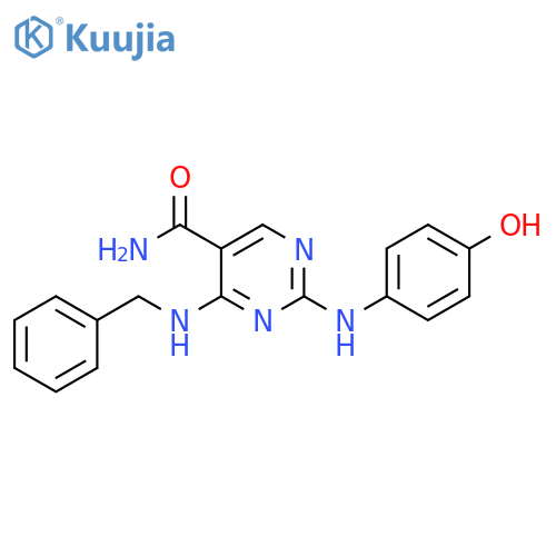 5-Pyrimidinecarboxamide,2-[(4-hydroxyphenyl)amino]-4-[(phenylmethyl)amino]- structure