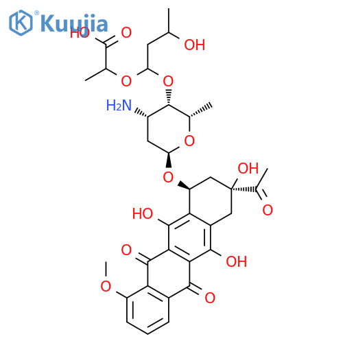 5,12-Naphthacenedione,8-acetyl-10-[[3-amino-4-O-[1-(1-carboxyethoxy)-3-hydroxybutyl]-2,3,6-trideoxy-a-L-lyxo-hexopyranosyl]oxy]-7,8,9,10-tetrahydro-6,8,11-trihydroxy-1-methoxy-,(8S,10S)- (9CI) structure