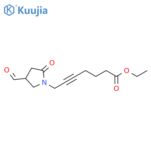 5-Heptynoic acid, 7-(4-formyl-2-oxo-1-pyrrolidinyl)-, ethyl ester structure
