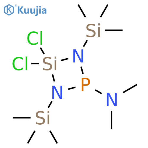 1,3-Diaza-2-phospha-4-silacyclobutan-2-amine,4,4-dichloro-N,N-dimethyl-1,3-bis(trimethylsilyl)- structure