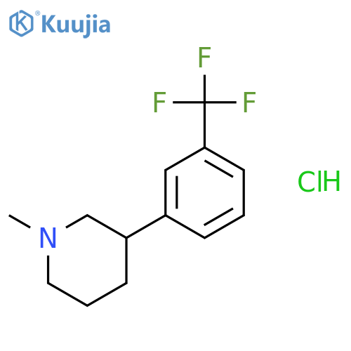 Piperidine,1-methyl-3-[3-(trifluoromethyl)phenyl]-, hydrochloride (1:1) structure