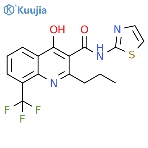 3-Quinolinecarboxamide,4-hydroxy-2-propyl-N-2-thiazolyl-8-(trifluoromethyl)- structure