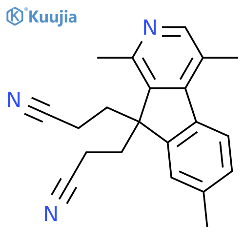 9H-INDENO[2,1-C]PYRIDINE-9,9-DIPROPANENITRILE, 1,4,7-TRIMETHYL- structure