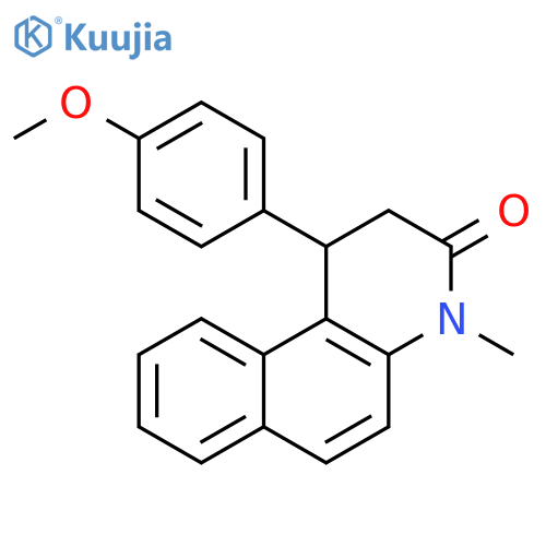 Benzo[f]quinolin-3(2H)-one, 1,4-dihydro-1-(4-methoxyphenyl)-4-methyl- structure