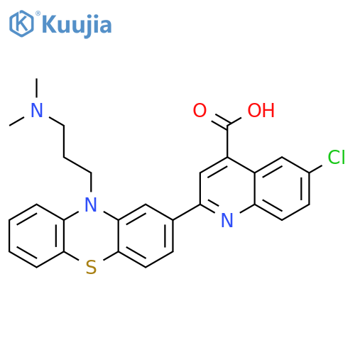 4-Quinolinecarboxylic acid,6-chloro-2-[10-[3-(dimethylamino)propyl]-10H-phenothiazin-2-yl]- structure