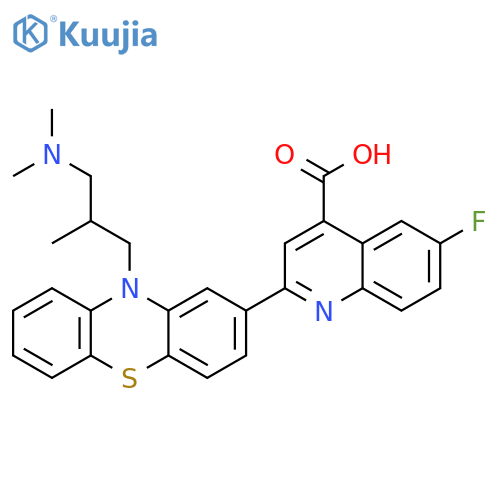 4-Quinolinecarboxylic acid,2-[10-[3-(dimethylamino)-2-methylpropyl]-10H-phenothiazin-2-yl]-6-fluoro- structure