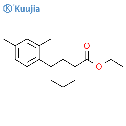 Cyclohexanecarboxylic acid, 3-(2,4-dimethylphenyl)-1-methyl-, ethylester structure