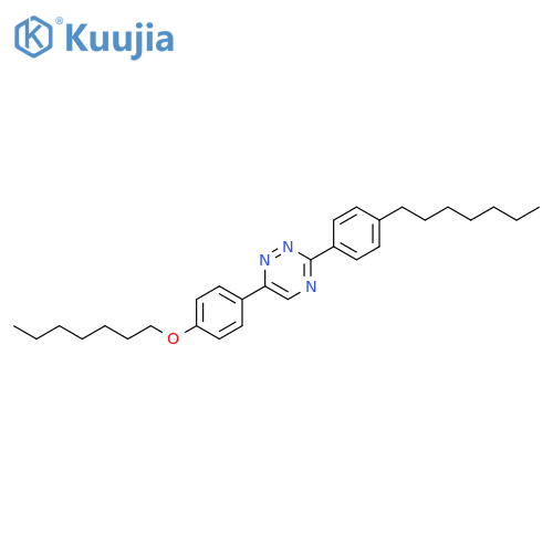 1,2,4-Triazine, 6-[4-(heptyloxy)phenyl]-3-(4-heptylphenyl)- structure