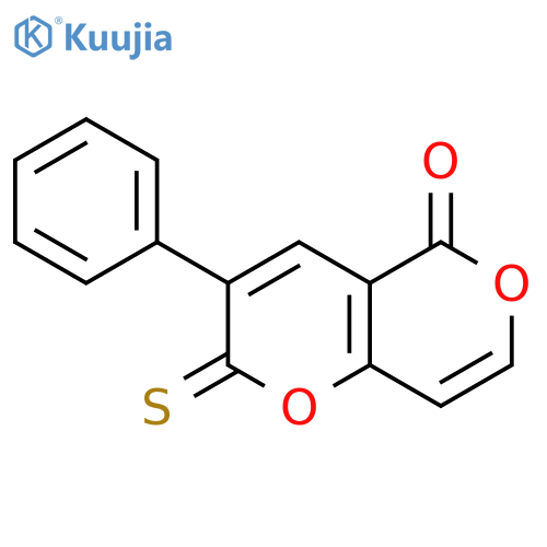 2H,5H-Pyrano[4,3-b]pyran-5-one, 3-phenyl-2-thioxo- structure