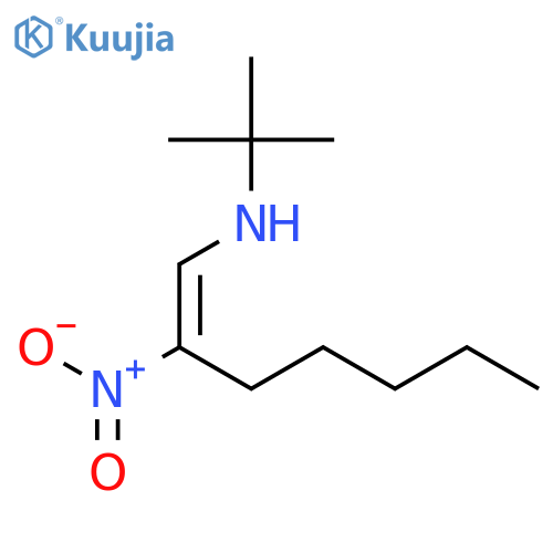 1-Hepten-1-amine, N-(1,1-dimethylethyl)-2-nitro-, (E)- structure