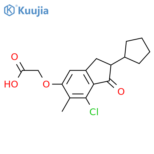 Acetic acid,[(7-chloro-2-cyclopentyl-2,3-dihydro-6-methyl-1-oxo-1H-inden-5-yl)oxy]- structure