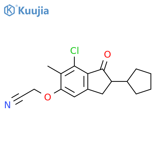 Acetonitrile,[(7-chloro-2-cyclopentyl-2,3-dihydro-6-methyl-1-oxo-1H-inden-5-yl)oxy]- structure