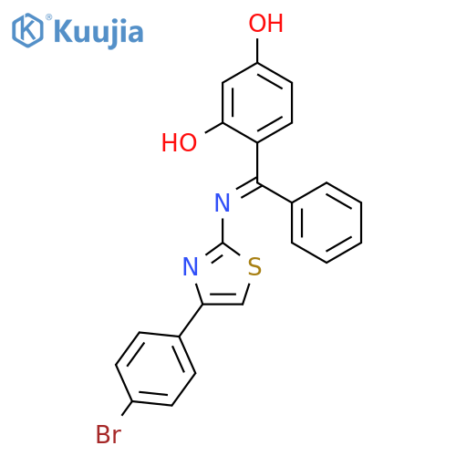 4-[{[4-(4-Bromophenyl)-1,3-thiazol-2-yl]amino}(phenyl)methylidene]-3-hydroxycyclohexa-2,5-dien-1-one structure
