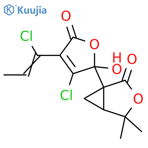 3-Oxabicyclo[3.1.0]hexan-2-one,1-[3-chloro-4-(1-chloro-1-propenyl)-2,5-dihydro-2-hydroxy-5-oxo-2-furanyl]-4,4-dimethyl- structure