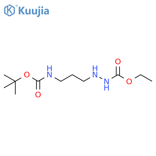 Hydrazinecarboxylic acid,2-[3-[[(1,1-dimethylethoxy)carbonyl]amino]propyl]-, ethyl ester structure