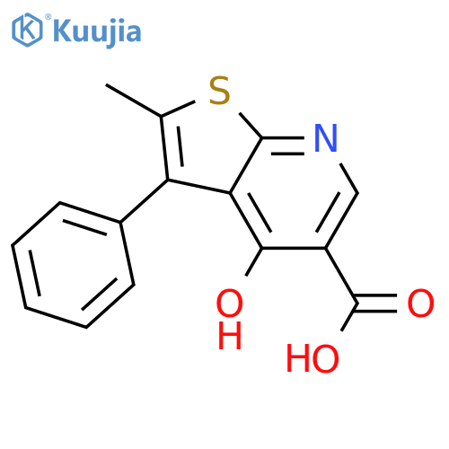2-Methyl-4-oxo-3-phenyl-4,7-dihydrothieno[2,3-b]pyridine-5-carboxylic acid structure