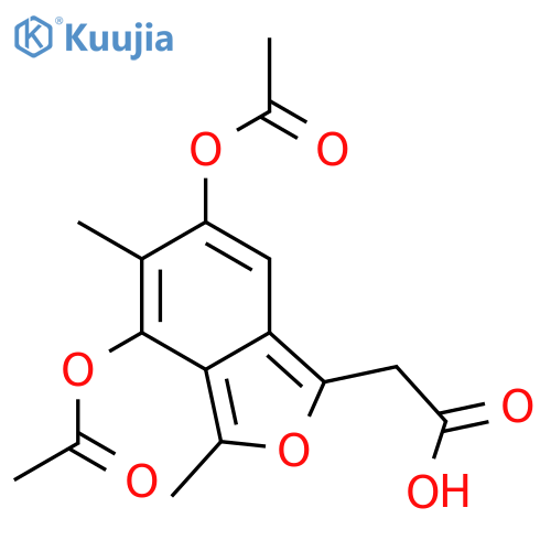 2-Benzofuranacetic acid, 4,6-bis(acetyloxy)-3,5-dimethyl- structure