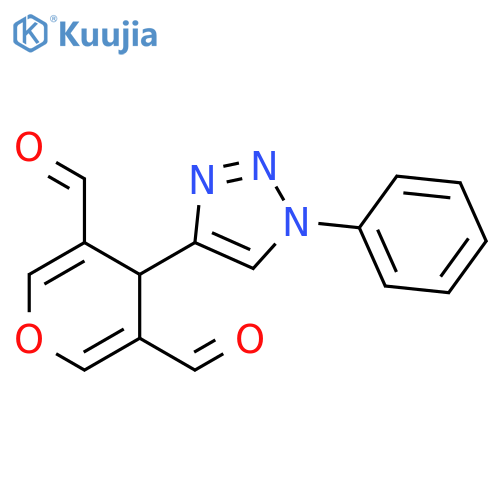 4H-Pyran-3,5-dicarboxaldehyde, 4-(1-phenyl-1H-1,2,3-triazol-4-yl)- structure