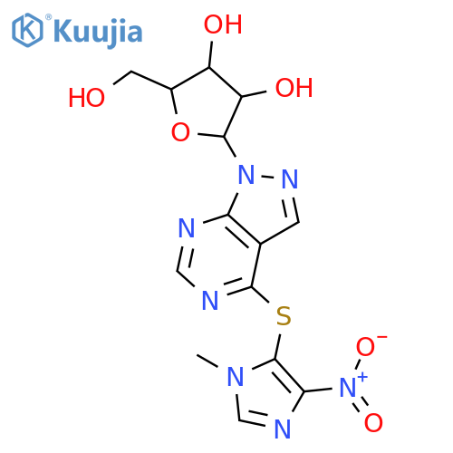 1H-Pyrazolo[3,4-d]pyrimidine,4-[(1-methyl-4-nitro-1H-imidazol-5-yl)thio]-1-b-D-ribofuranosyl- structure