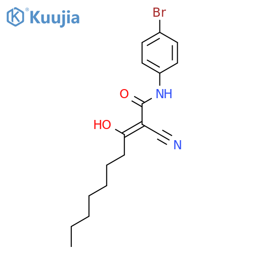 2-Decenamide, N-(4-bromophenyl)-2-cyano-3-hydroxy- structure